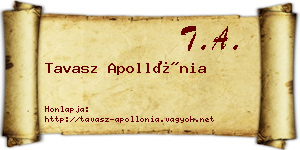 Tavasz Apollónia névjegykártya